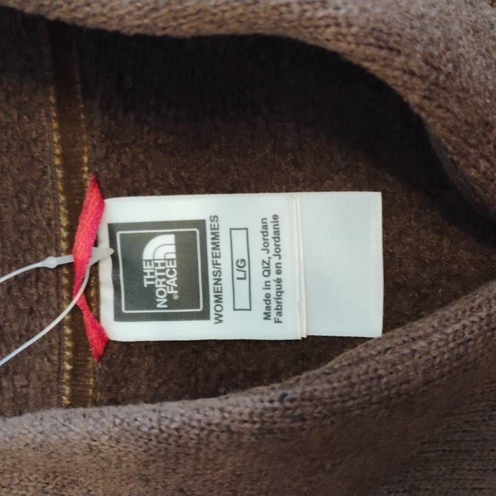 North Face Women's Crescent Ridge Shawl Collar Fleece Pullover Brown Large NWT - Picture 4 of 10